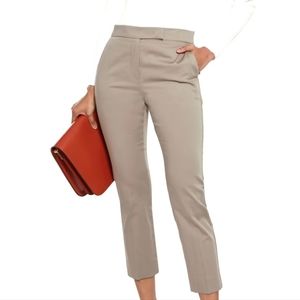 NWT MaxMara Luana Cotton-Blend Slim-Leg pants in Roccia